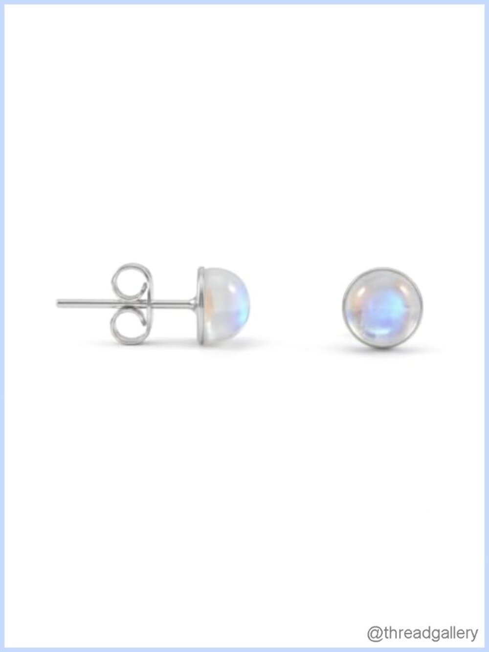 925 Sterling Silver 6mm Gemstone Stud Earrings